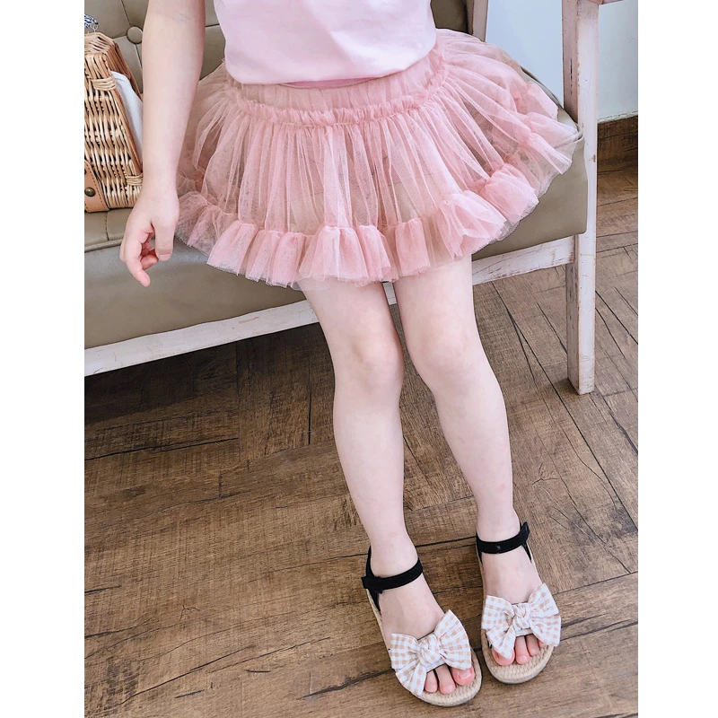 DM099女童网纱短裙公主洋气tutu裙百搭蓬蓬纱裙半身裙2024夏装