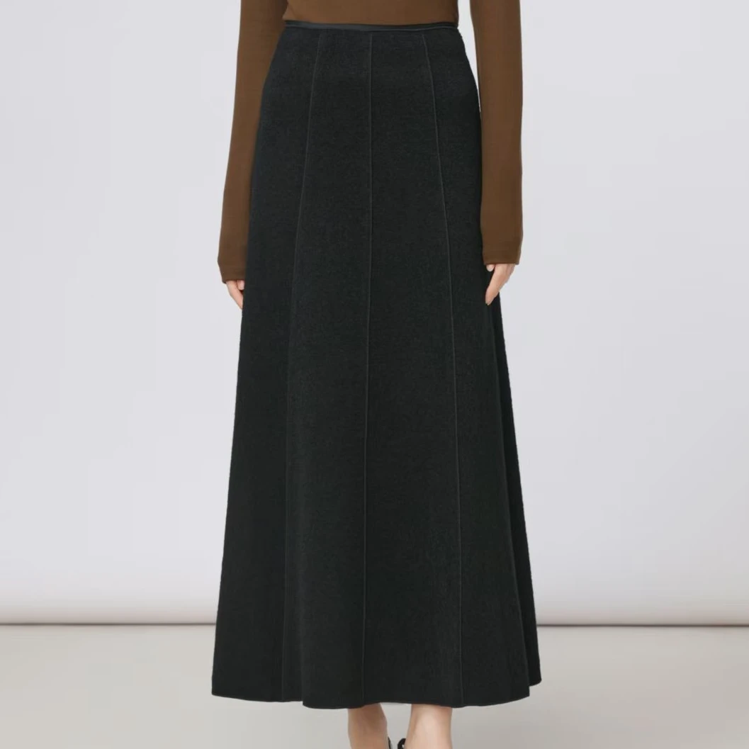 【商场同款】气质半身裙秋冬新款百搭显瘦立体裁剪高腰长裙1200379