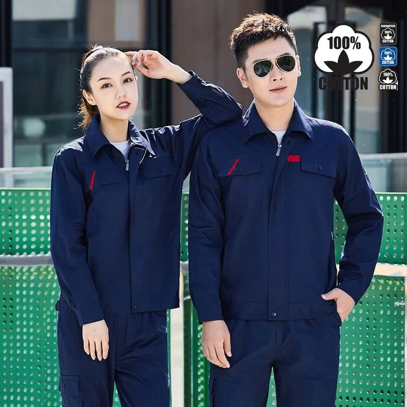 纯棉春秋冬工作服套装上衣加厚全面耐脏电焊工国家电网长袖工作服