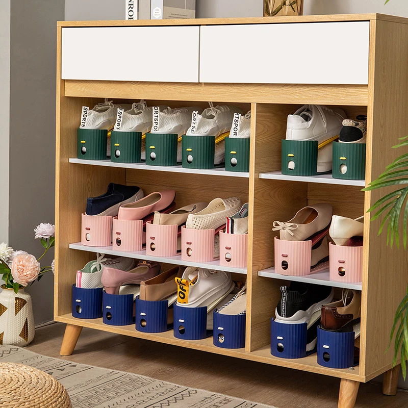 鞋柜收纳神器省空间双层可调节鞋托鞋柜分层隔板整理放鞋子置物架