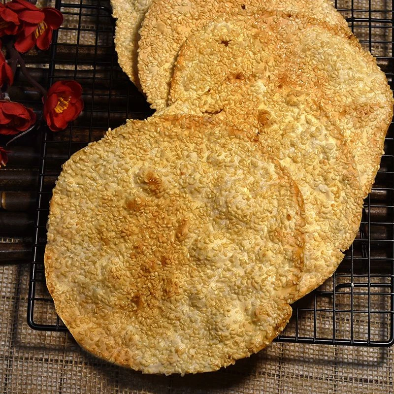 芝麻烧饼河南特产山东焦饼传统薄脆糕点手工制作健康休闲零食经典