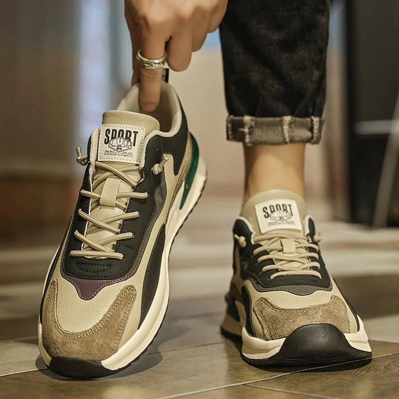 小扬哥推荐休闲板鞋男款日系百搭拼色时尚男鞋轻奢复古款潮鞋新款