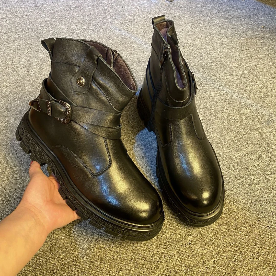 2024时尚休闲潮流百搭真皮羊毛男士马丁靴18091