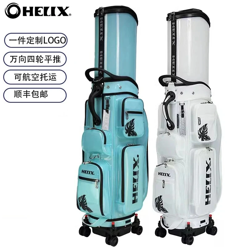 HELIX高尔夫航空托运球包男女四轮平推伸缩包半透明TPU防水带刹车