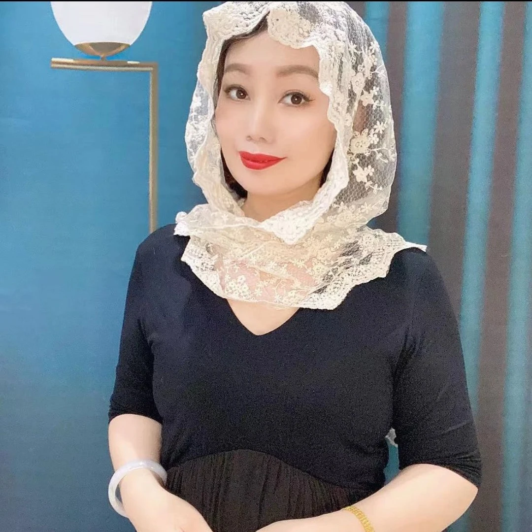 【刺绣蕾丝帽】优雅时尚丝巾帽欧美范欧根纱重工刺绣百搭甜欣款