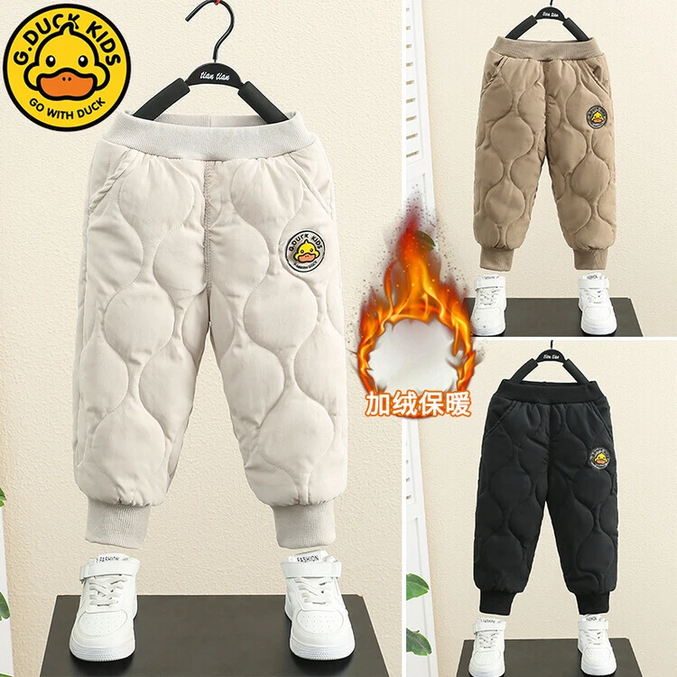 小黄鸭儿童爆款棉裤秋冬新款宝宝一条过冬裤男童加绒加厚外穿裤子