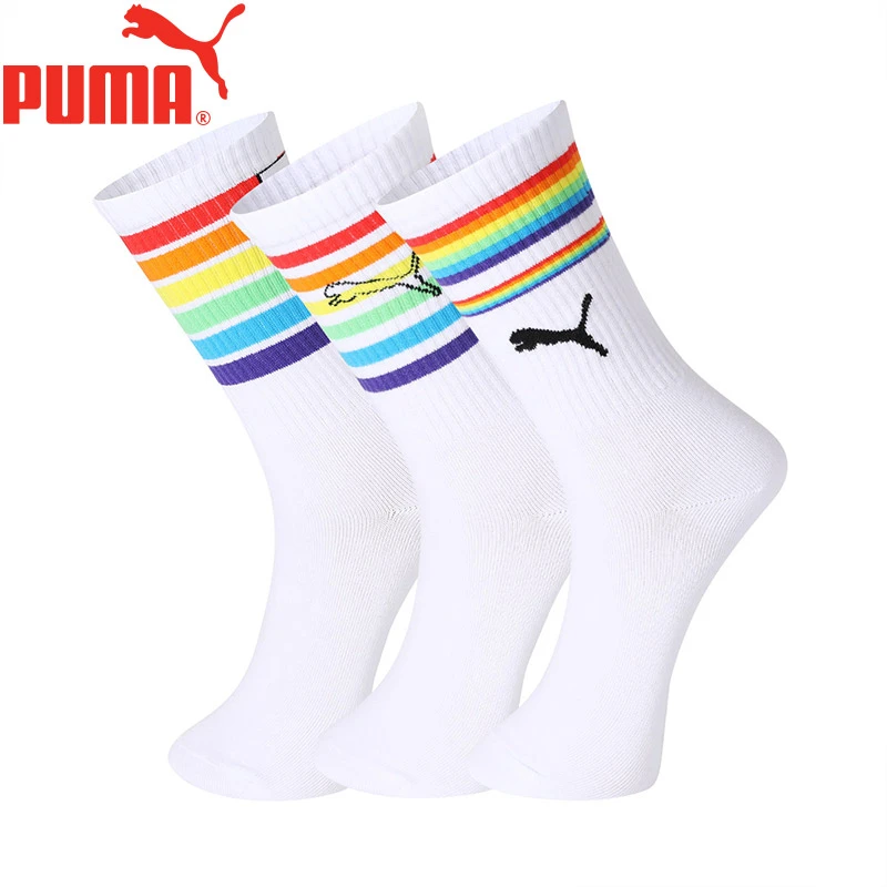 PUMA/彪马【3双装】休闲袜男女通用四季常规长袜运动休闲高筒袜舒适