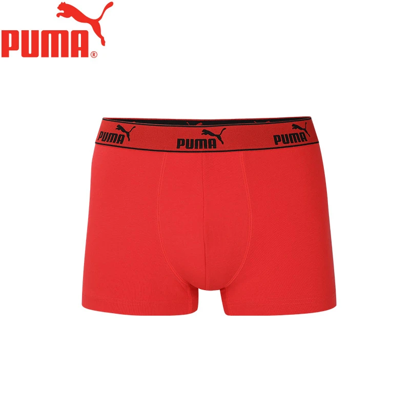 PUMA/彪马男士内裤纯色棉质中腰运动男平角裤舒适透气男生四角裤