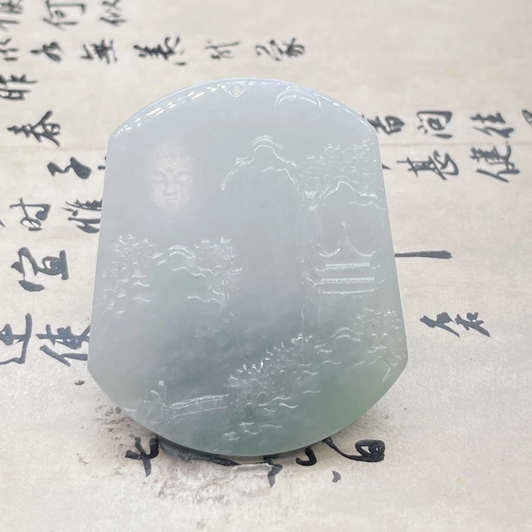 JMB16-07 天然缅甸A货翡翠 山水牌