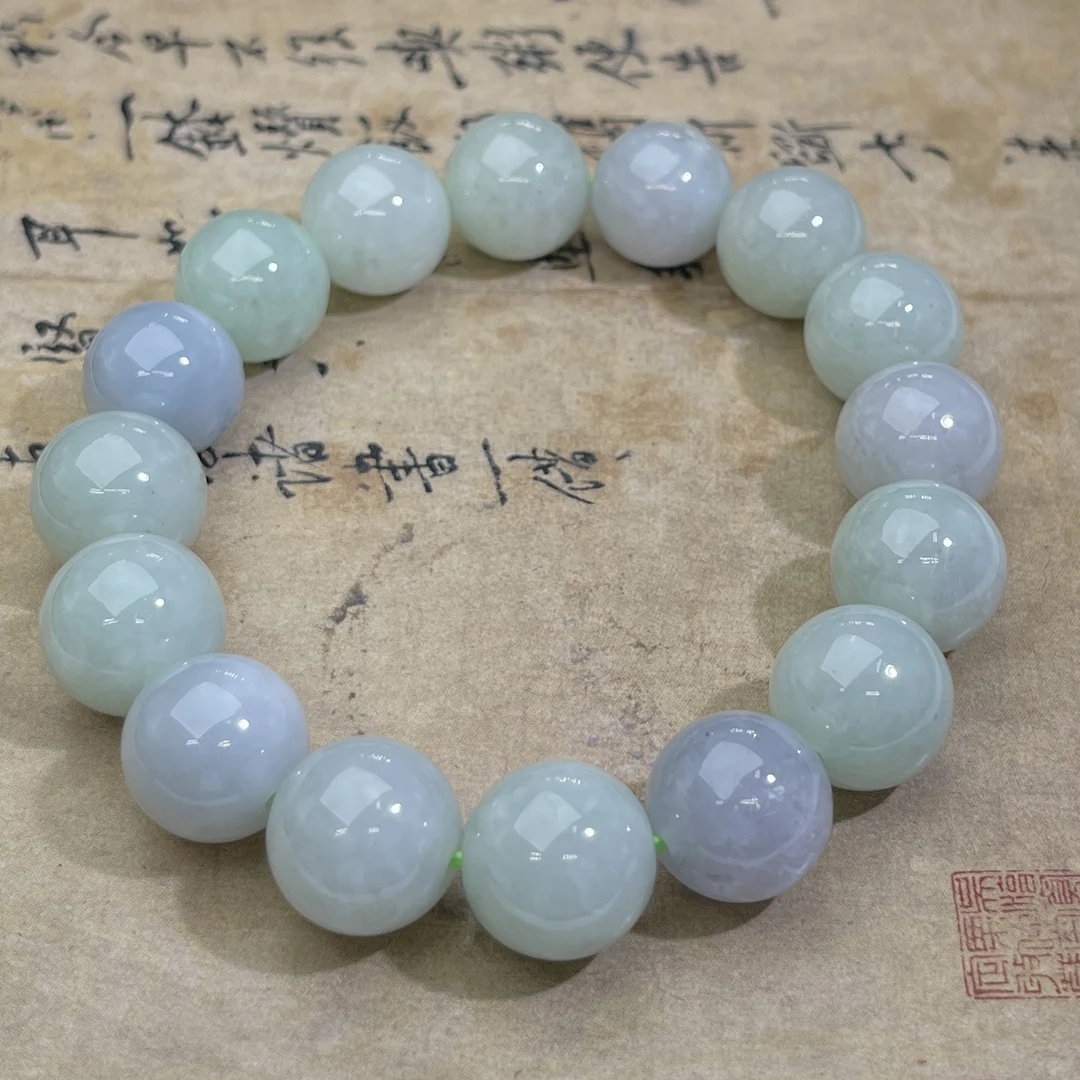JMA28-08 天然缅甸A货翡翠 翡翠手串16颗