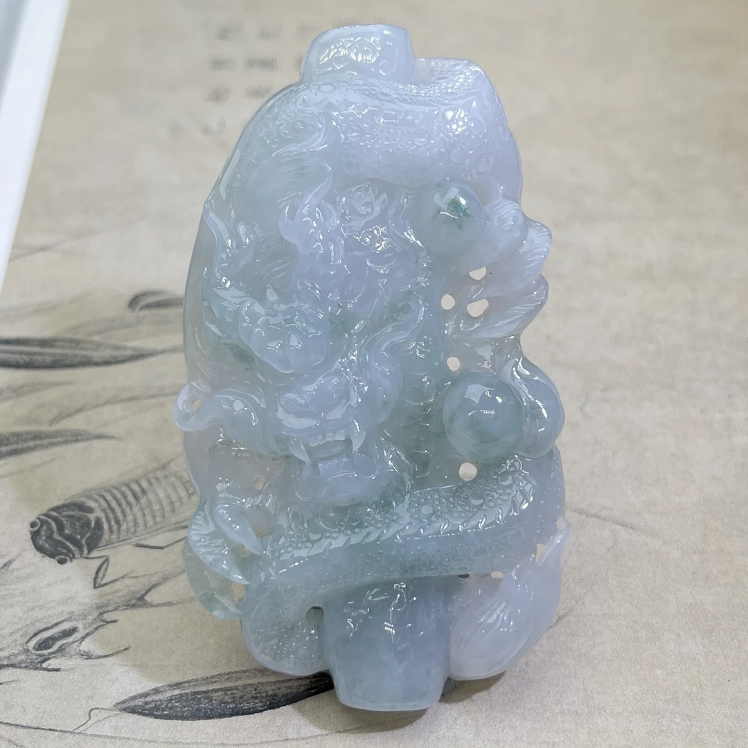 WJM25-116 天然翡翠缅甸A货  龙柱