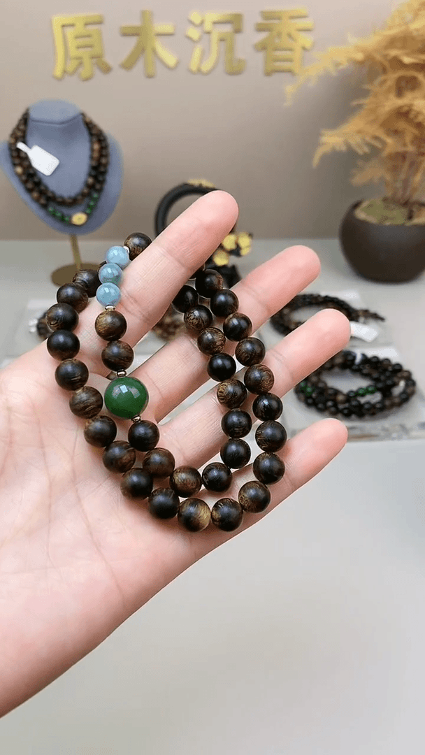 【闪购商品】沉香手串F顺化紫棋玉化留疤JE00373135
