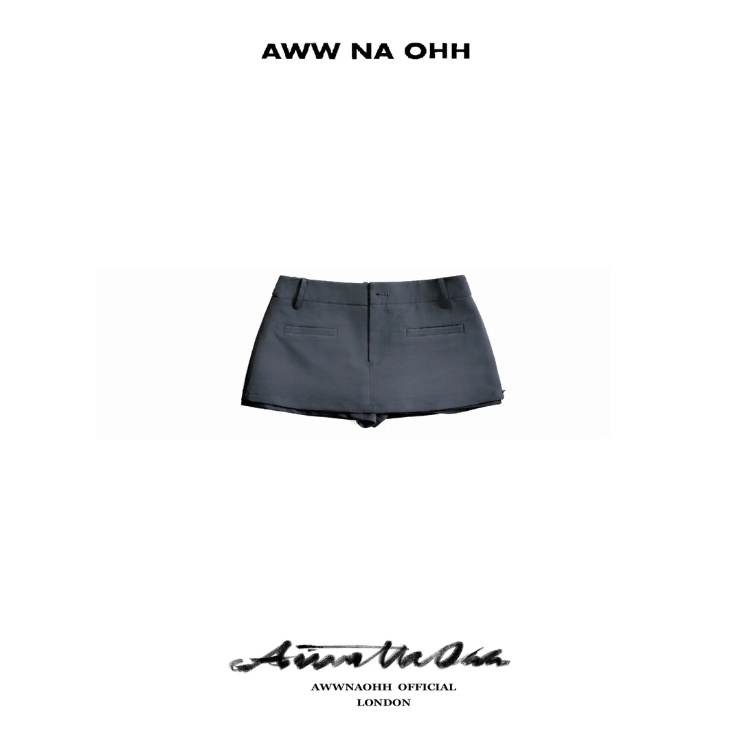 【sss买手店】Awwnaohh显瘦开叉裙裤两色西装短裤