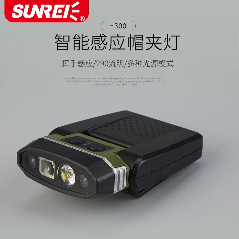 【山力士旗舰店】H300 高亮聚光帽夹灯夹帽头灯