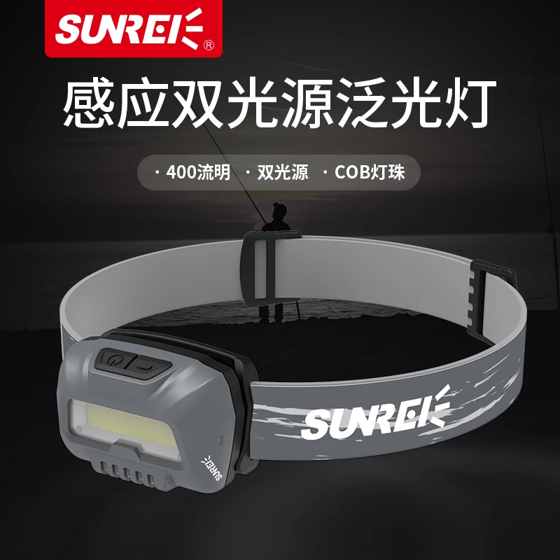 【山力士旗舰店】（ EOS2 ）泛光cob工作头戴式头灯维修干锂电池钓鱼