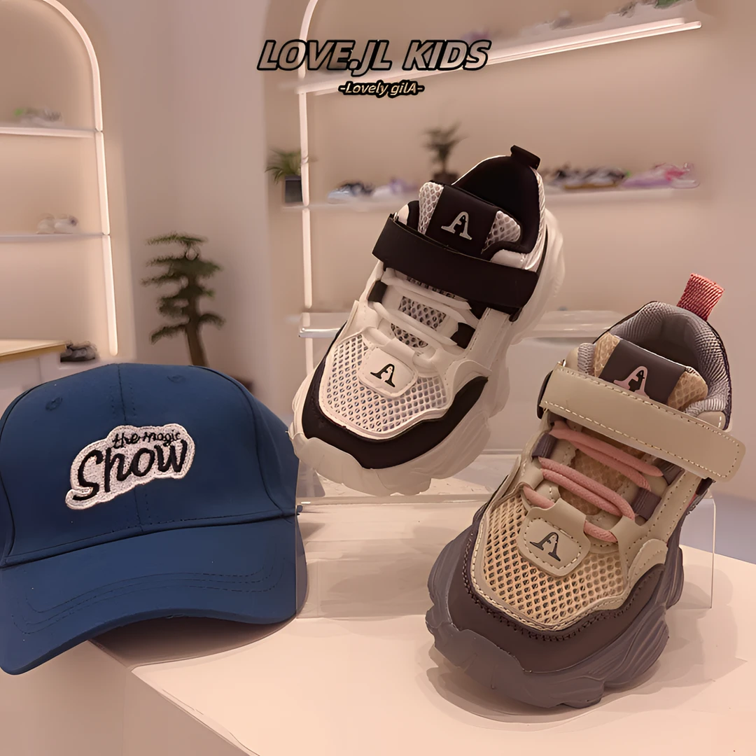 单网舒适魔术贴超轻EVA软底软面男童女童运动鞋LOVE001