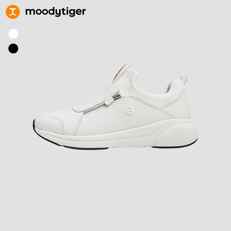 【可跑步皮鞋】moodytiger儿童运动鞋头层牛皮耐磨一脚蹬皮鞋[H]