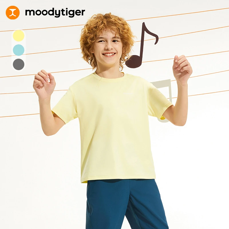 moodytiger25春新男童运动户外休闲速干T恤短袖43110102【H】