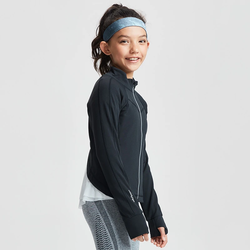 女童外套立领网纱拼接运动针织外套M31210402