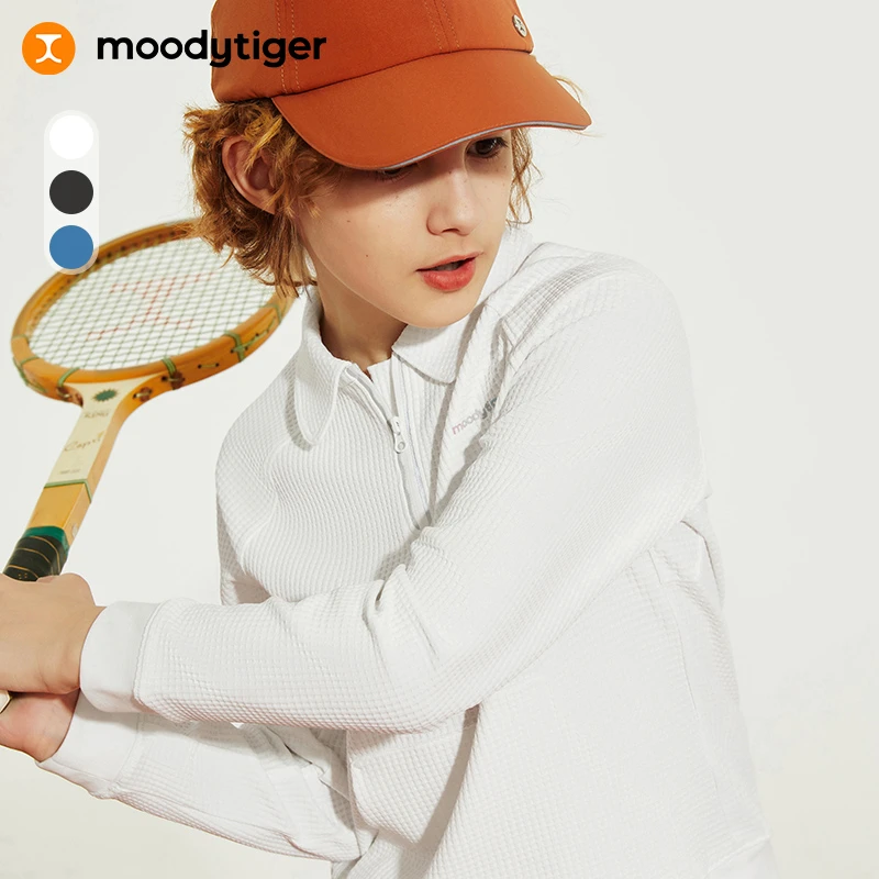【网球系列】moodytiger春秋款男童长袖华夫格透气户外长袖POLO【H】