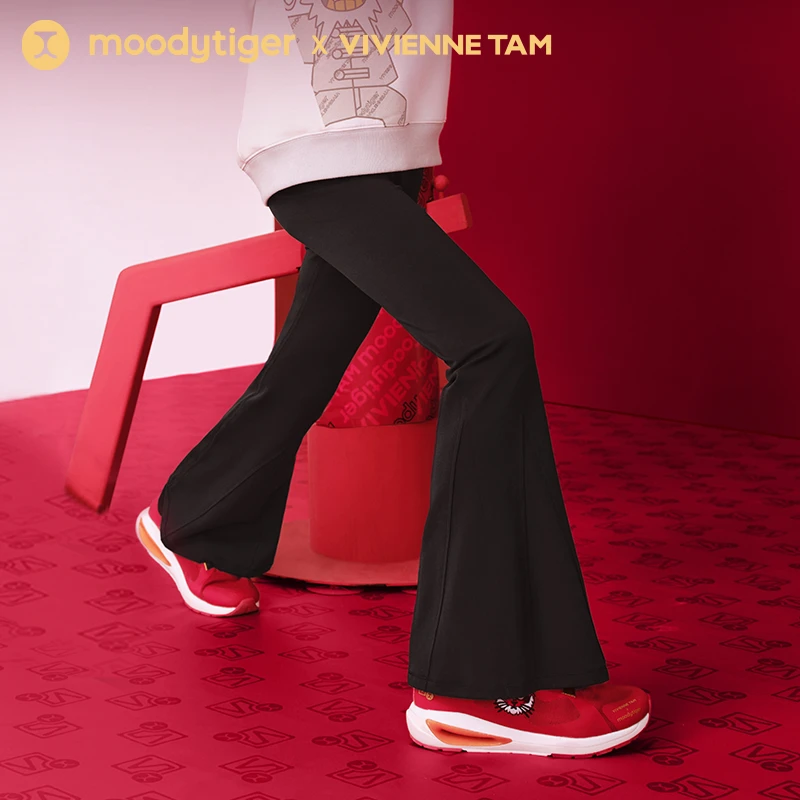 【新年联名】moodytiger女童裤子新款紧身喇叭运动裤|小云朵