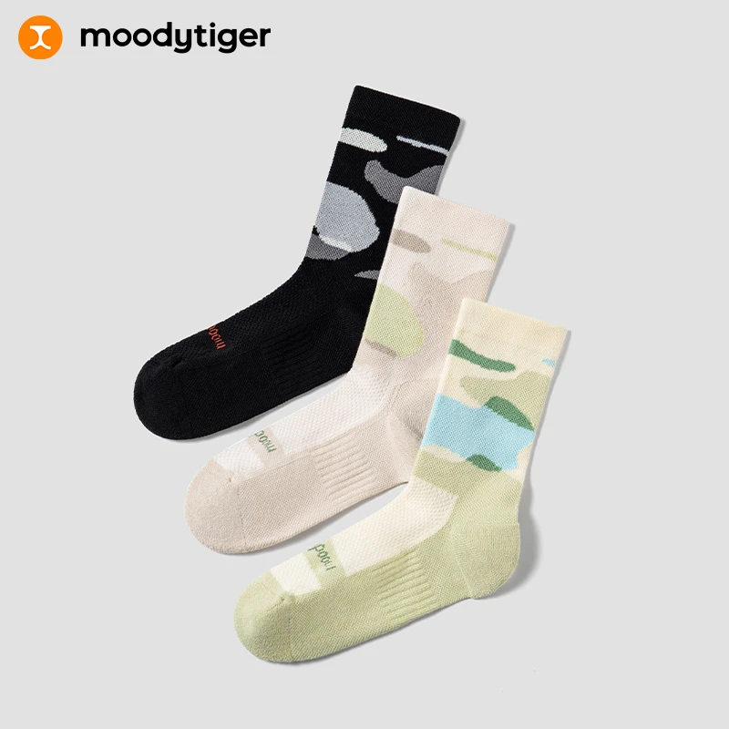 moodytiger儿童夏季中大童提花透气弹力中筒运动袜M31532701【H】