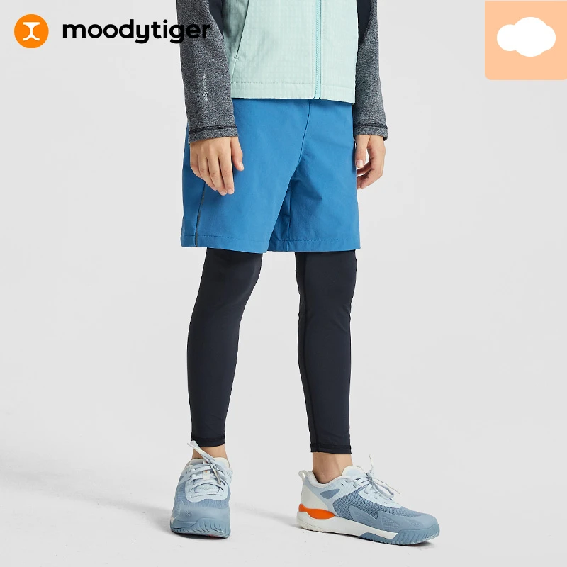 moodytiger男童裤子儿童长裤秋新户外运动假两件裤| 小云朵【H】