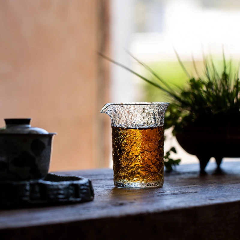 百垚日式云纹玻璃公道杯 家用茶海功夫茶具匀茶杯茶道泡茶分茶器