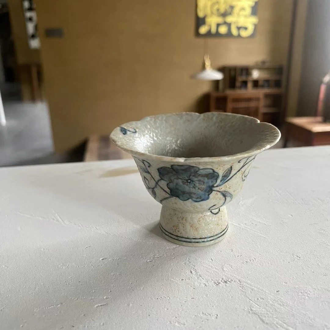 百垚华箐堂纯手绘缠枝莲花边主人杯