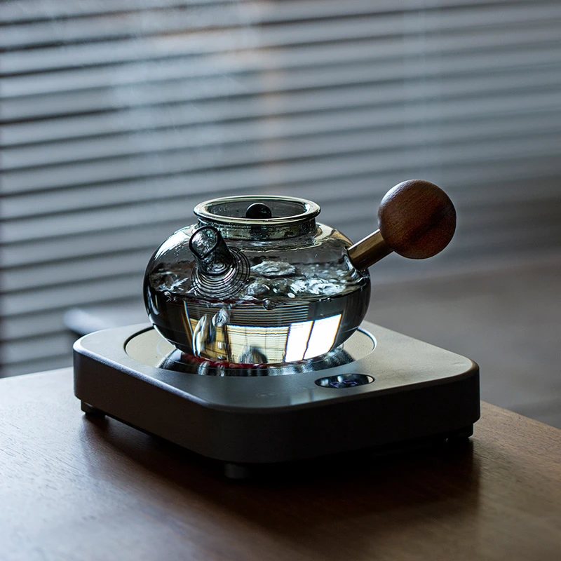 百垚玻璃煮茶壶耐高温过滤木把泡茶壶家用电陶炉新款简约煮茶器
