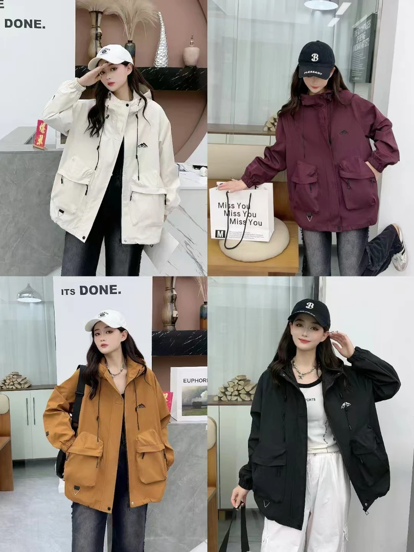 秋季大款百搭宽松潮流冲锋衣外套