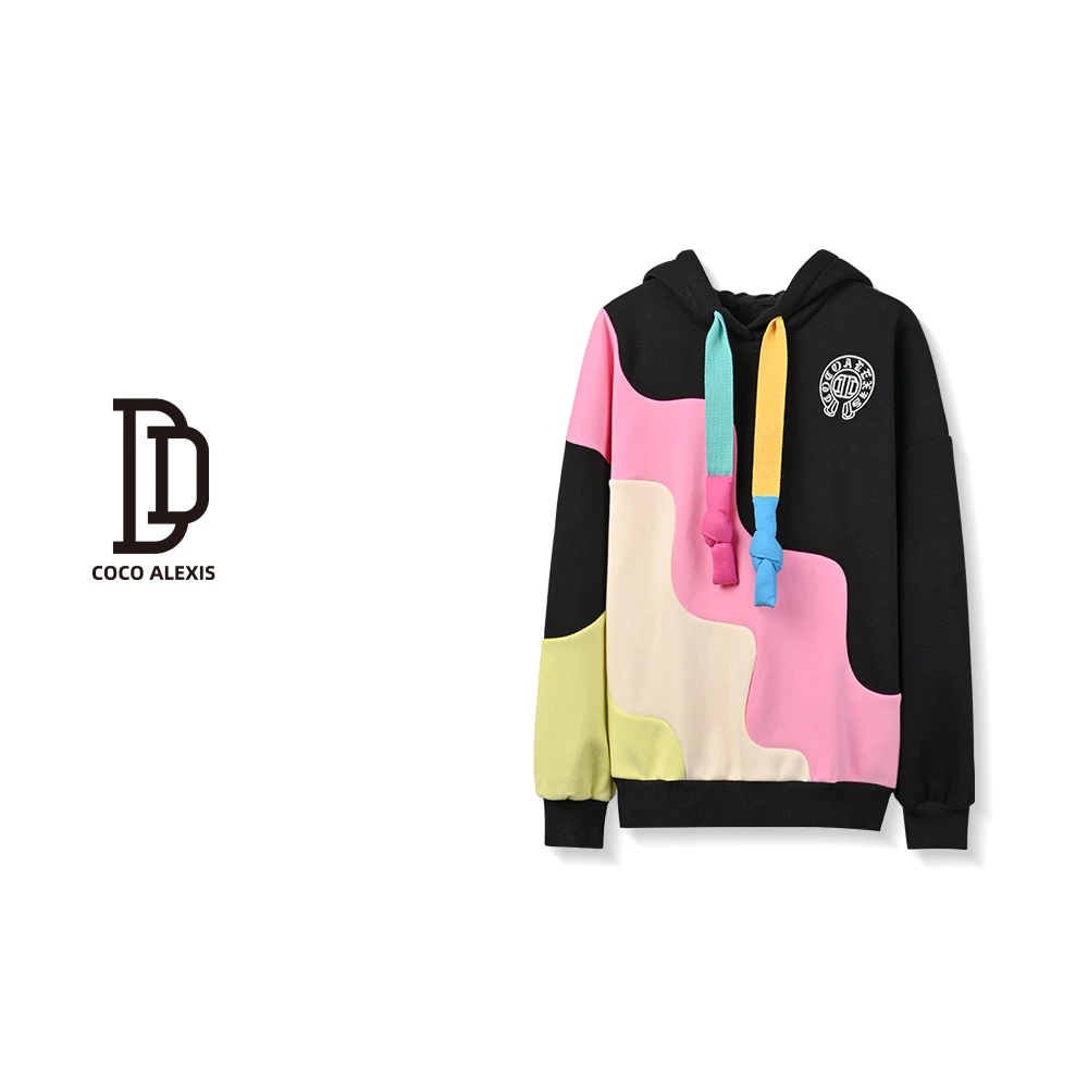 【果果补贴】AA954#2023秋冬新款撞色拼接设计感小众卫衣外套女