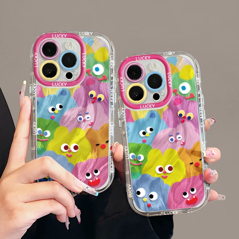 适用苹果15羽纱奶油iPhone14pro手机壳13华为p70多巴胺小怪物mate