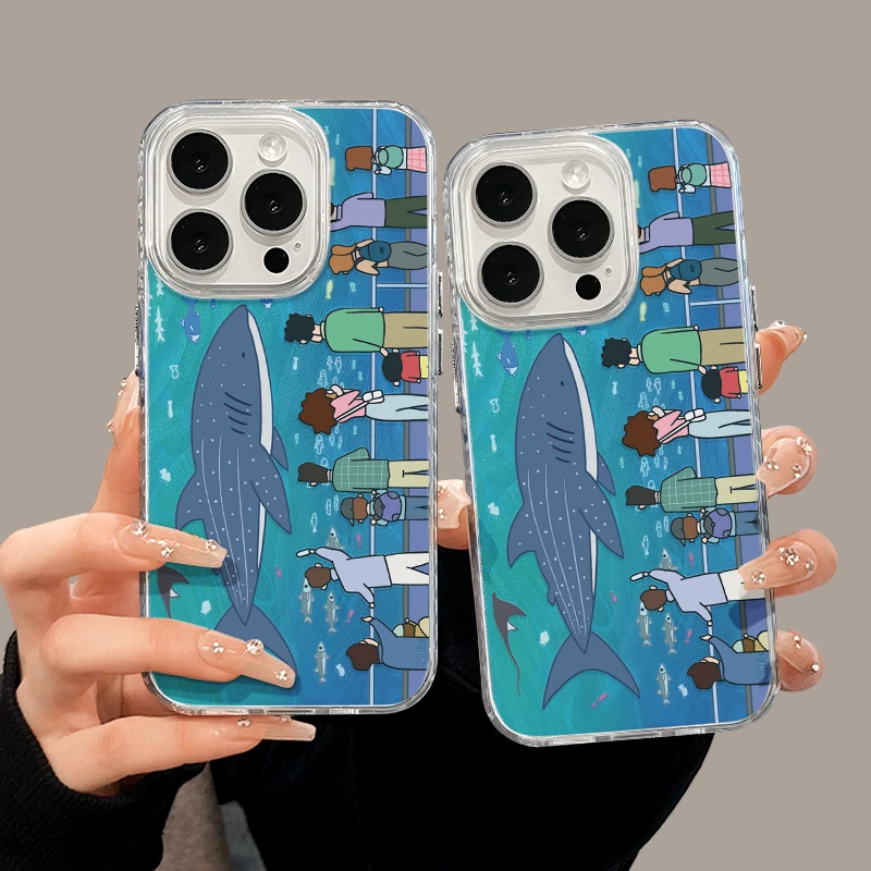 适用苹果15创意iPhone14手机壳IMD羽纱华为海洋馆小新一家mate60