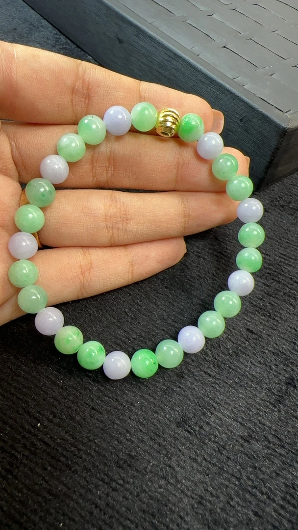 缅甸天然翡翠手串A157