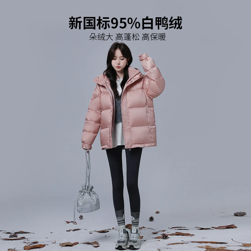 CV凸乆鸟羽绒服男女短款2024新冬季白鸭绒加厚情侣面包服外套中戏