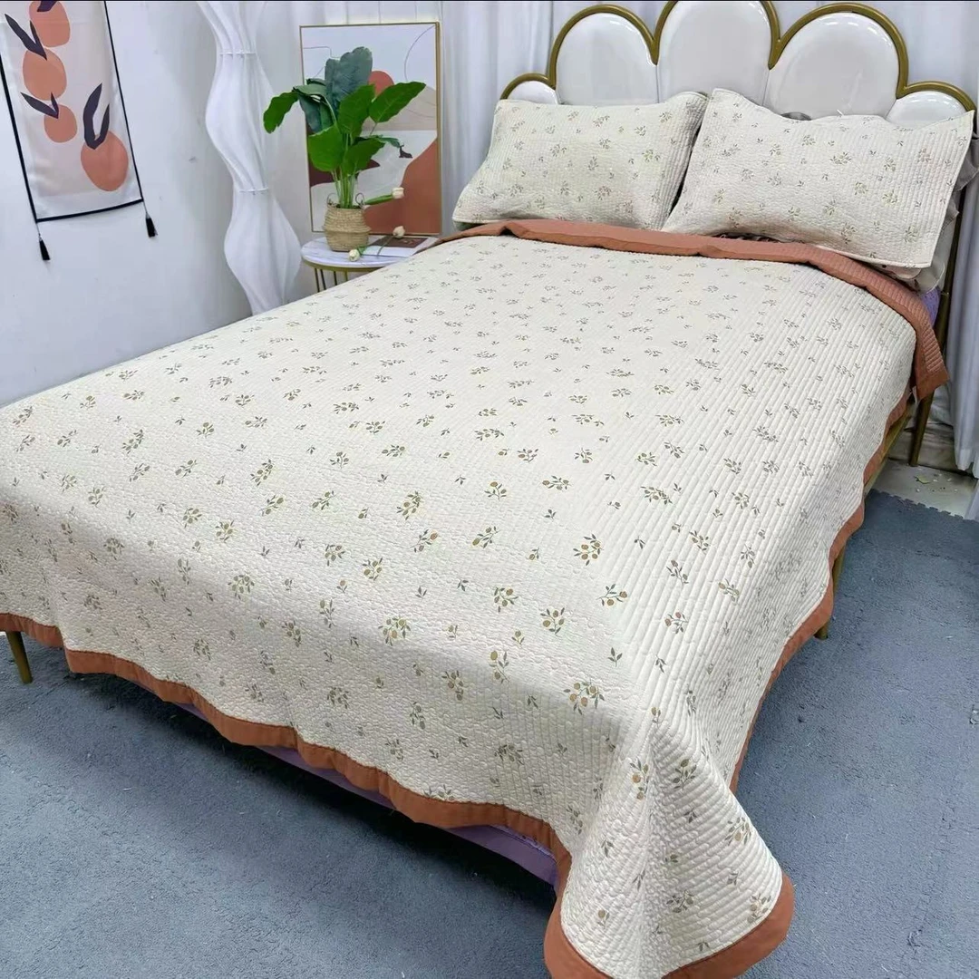 【枇杷花】200*230cm简约舒适亲肤加厚双面绗缝四季床盖