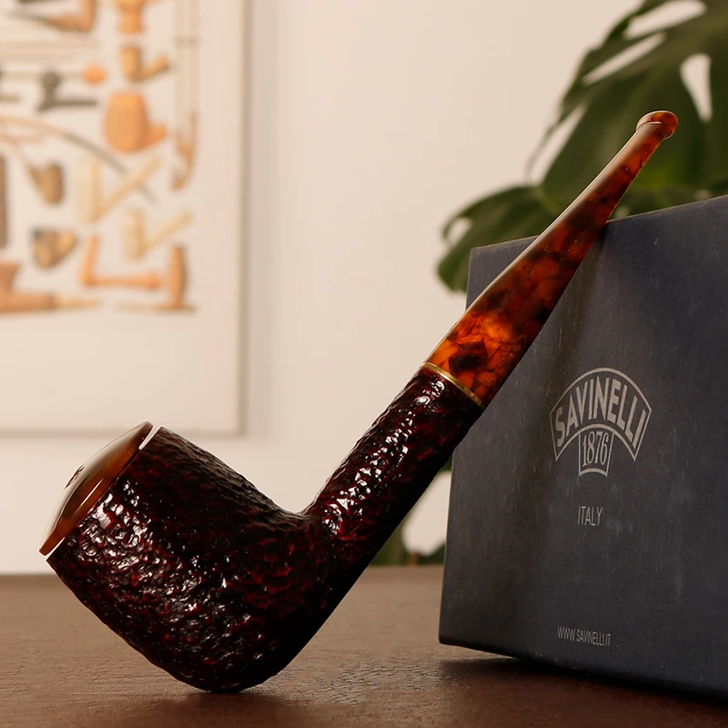 新手斗 意大利沙芬 玉雕盖128 喷砂直斗 6毫米 石楠木烟斗