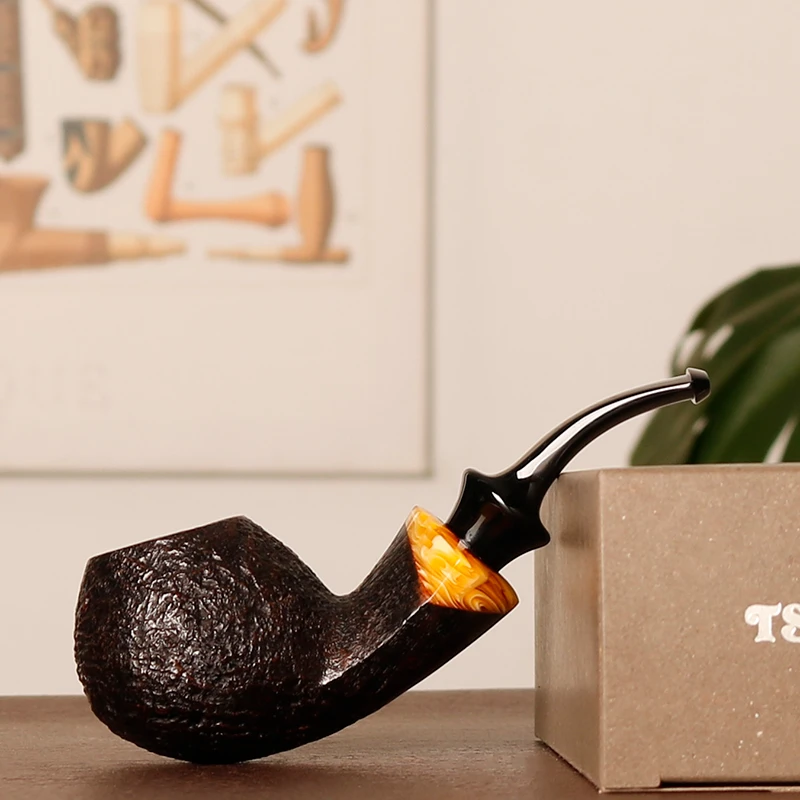 日本柘植 TSUGE  猫眼系列 喷砂小河豚 9转3 石楠木烟斗