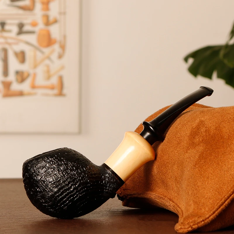 新手入门 杰弗森 卢泳工作室 喷砂苹果军插  石楠木烟斗