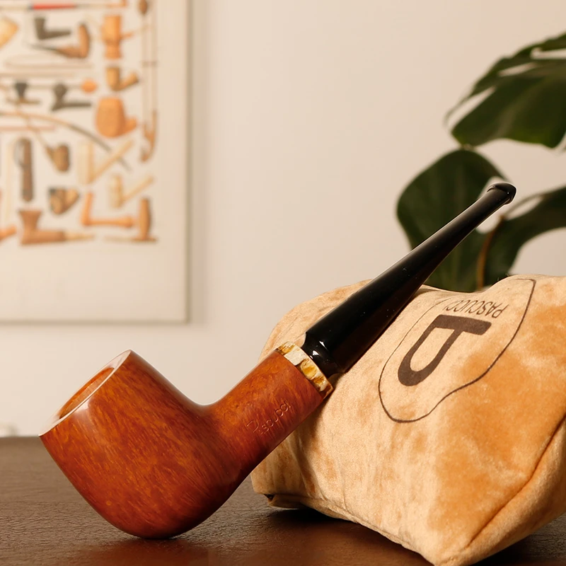意大利帕斯库奇Pascucci  浅色光面撞球直斗 手工石楠木烟斗