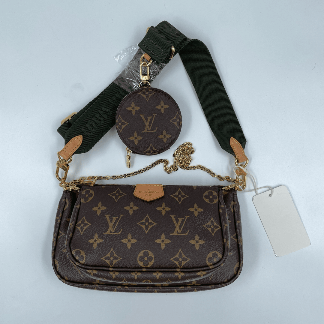 95新 LouisVuitton/路易威登 五合一绿色肩带芯片款