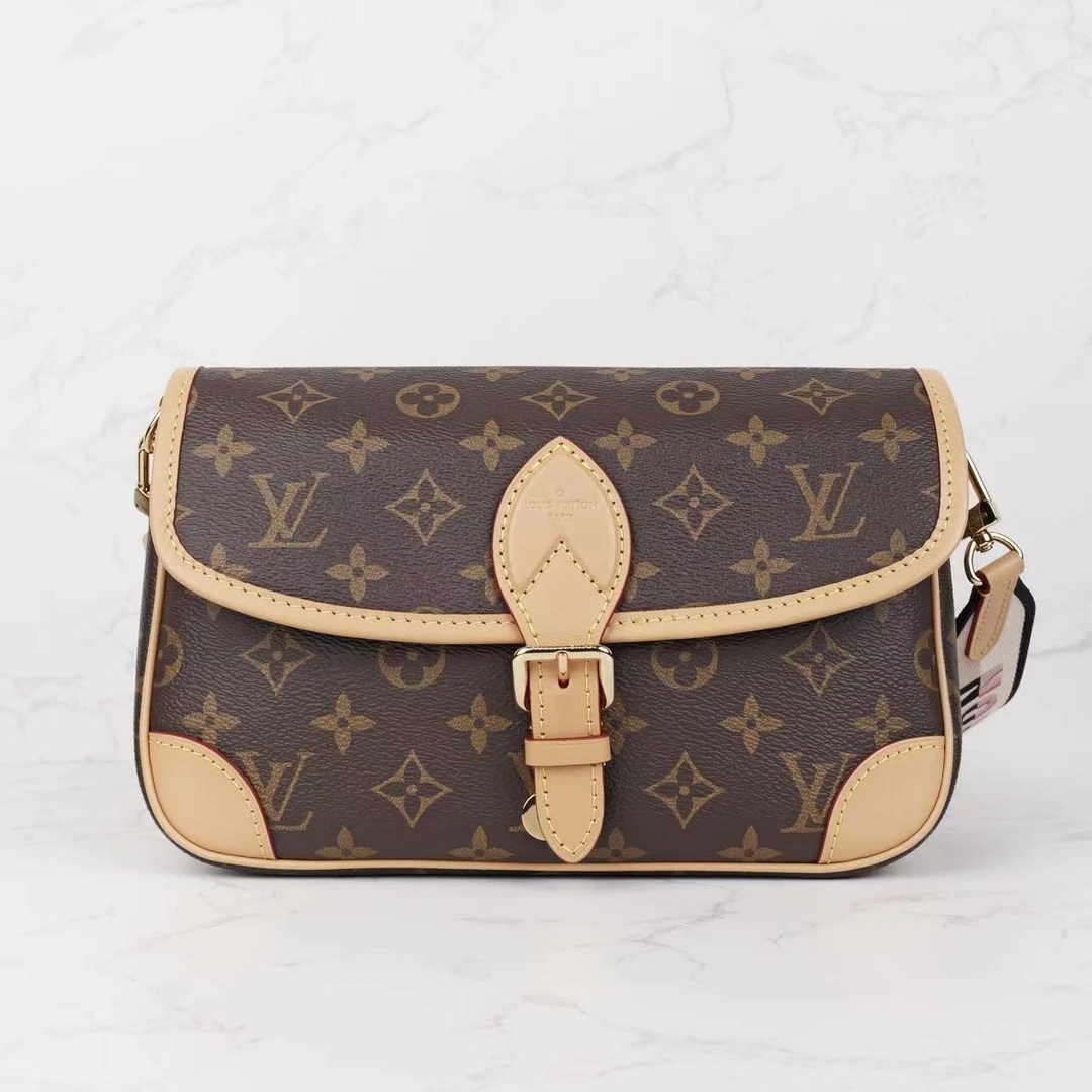 99新 LouisVuitton/路易威登 （芯片款全套）黑内米色肩带法棍2251