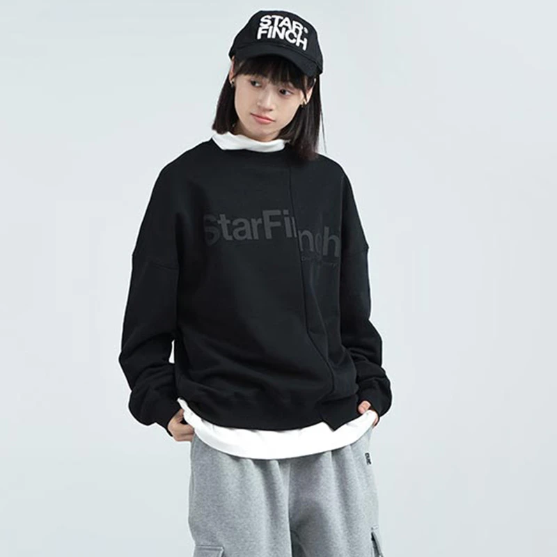 男女款黑色针织卫衣6047