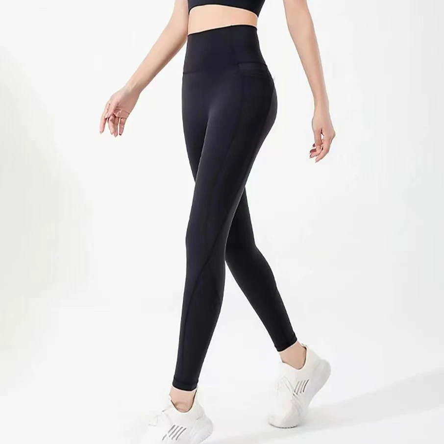 美国棉质黑色休闲小腿裤女高腰显瘦运动健身女士小腿裤