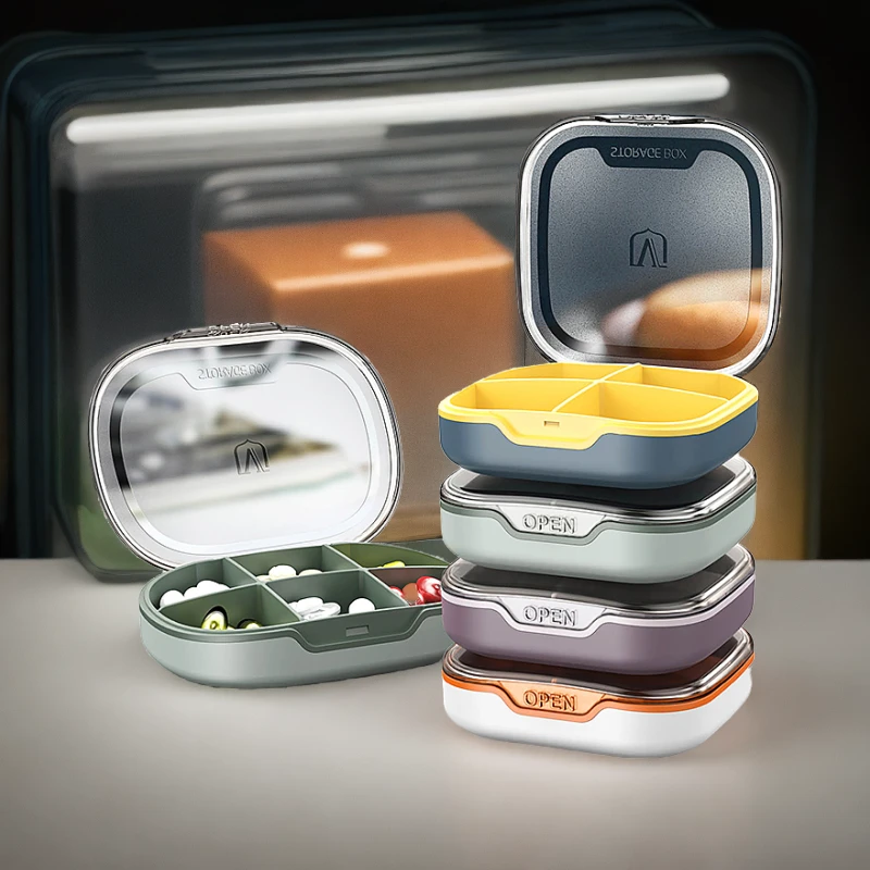 便携式药盒分格随身携带防潮精致大容量便携盒多格透明便捷收纳盒