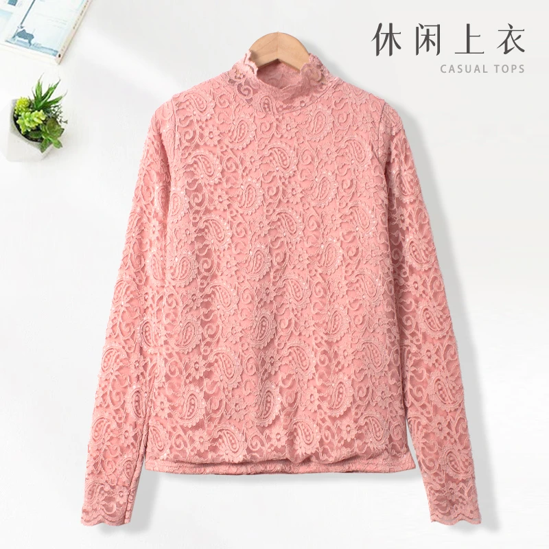 女士长袖T恤高领加绒打底衫纯色内搭上衣CC722舒适柔软透气