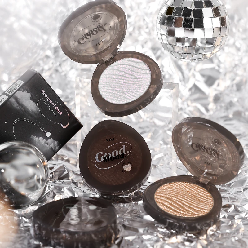 xixi月池高光粉盘提亮爆闪细闪ins粉质细腻星钻修饰一体盘D-570