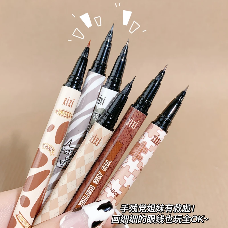 xixi眼线液笔顺滑防水防汗不晕染持久极细彩色软头新手速干D-425