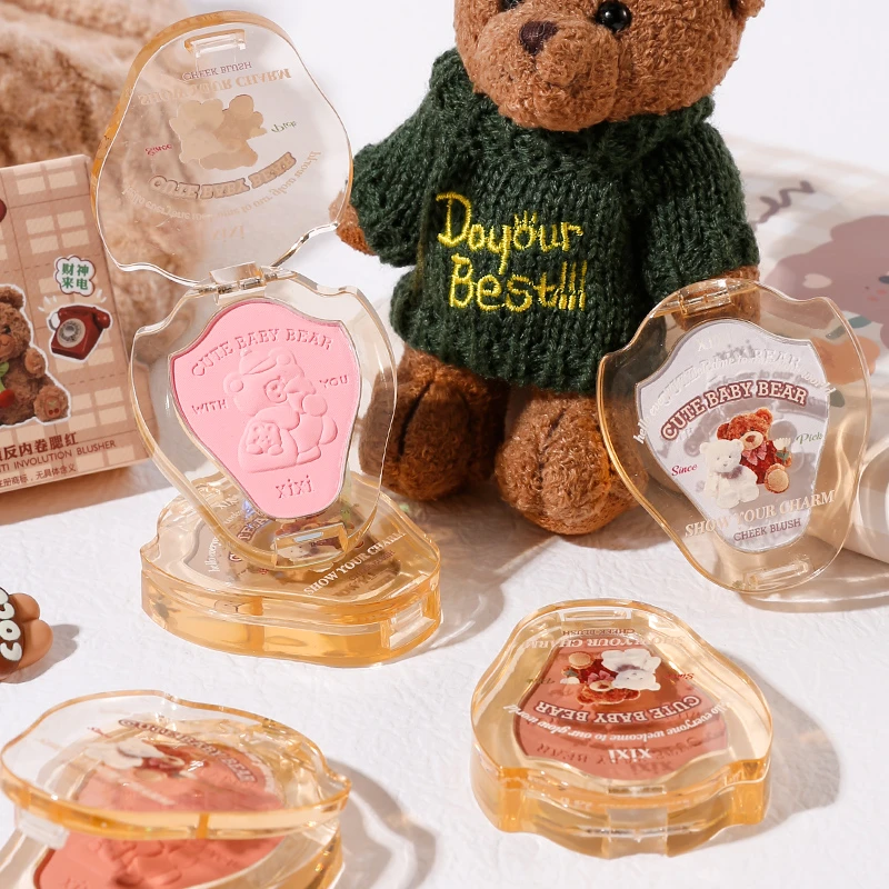 xixi打工熊腮红提亮腮蓝紫胭脂修容晒红膨胀收缩氛围色哑光D-568